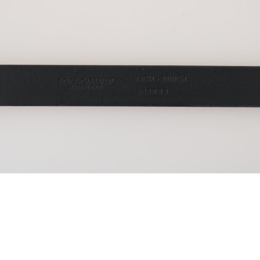 Dolce & Gabbana Black White Chevron Pattern Leather Belt - Picture 4 of 6